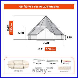 10-20 Person Glamping Camping Tent Waterproof Outdoor Shelter with Vents