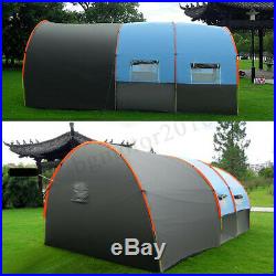 10 People Camping Tent Windproof Tunnel Double Layer Large Family Canopy Outdoor