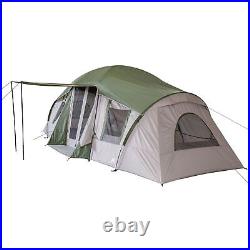10-Person 3-Room Vacation Family Camping Tent With Shade Awning Outdoor Waterproof