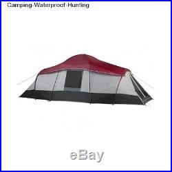 10 Person Cabin Tent 3 Room Family Camping Waterproof Outdoor Hiking Hunting