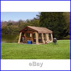 10 Person Cabin Tent With Front Porch Outdoor Camping Family 2 Rooms Large Dome