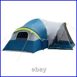 10-Person Family Camping Tent with 3 Rooms and Screen Porch Hanging Organizers