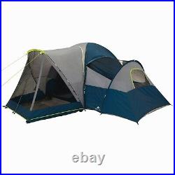 10 Person Family Camping Tent with 3 Rooms and Screen Porch Removable Fly