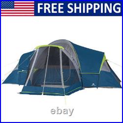 10-Person Modified Dome Tents Family Camping Tent With 3 Rooms Screen Porch Picnic