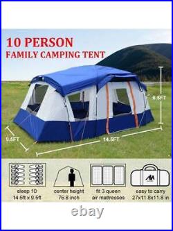 10 Person Tent AYAMAYA Waterproof Multi Room Large Family Camping Tents With