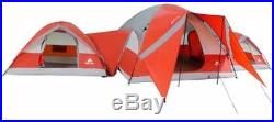 10-person 3-Dome Tent Ozark Trail ConnecTENT Camping Outdoors Family Orange Tent