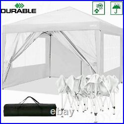 10'x10' Right Angle Folding Canopy Waterproof Oxford Tent Picnic Outdoor White