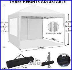 10'x10' Right Angle Folding Canopy Waterproof Oxford Tent Picnic Outdoor White