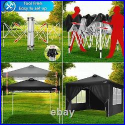 10x10ft/3x3m Pop Up Canopy Tent with 4 Removable Sides&Air Vent Heavy Duty fn03