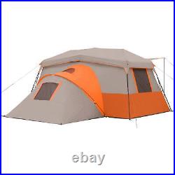 11-Person Instant Cabin Tent with Private Room, Orange