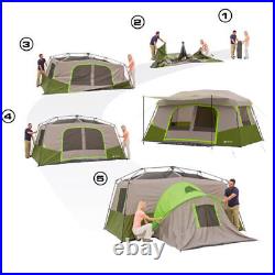 11-Person Instant Cabin with Private Room Outdoor Family Camping Tent