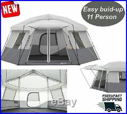 11 Person Instant Hexagon Cabin Large Camping Tent Family size Sleeps Hiking