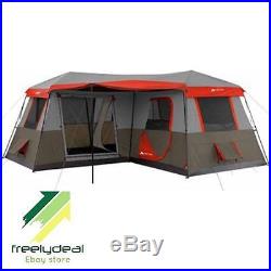 12 Person 3 Room Instant Cabin Tent Easy Setup Family Camping Outdoor Living Red