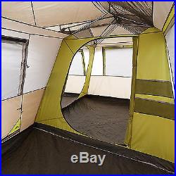 12-Person 3-Room OUTDOOR CAMPING TENT Family Size Cabin Instant Camp Gear Brown