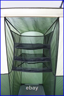 12 Person Cabin Tent, 3 Rooms, Green