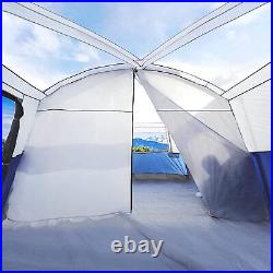 12 Person Camping Tents 6 Large windows 2-3 Rooms Water Resistant Family Tent