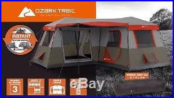 12 Person Family Camping Tent 3 Room Instant Waterproof L-Shaped Cabin Tent
