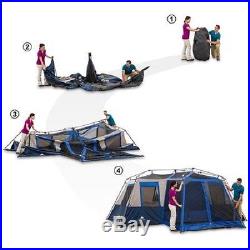 12 Person Family Instant Tent Hiking Camping Outdoor Cabin WITH 2 Queen Air BEDS