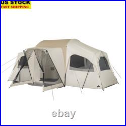 12 Person Glamping Tent Beige Easy Setup Bug Free Outdoor Shelter Camping Gear