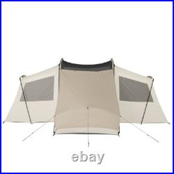 12 Person Glamping Tent Beige Easy Setup Bug Free Outdoor Shelter Camping Gear