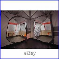 12 Person Large Camping Tent 3 Rooms Hiking Family Cabin Trail Hunting Red NEW