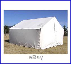 12 x 14 CANVAS WALL TENT, WATER & MILDEW TREATED & ANGLE KIT