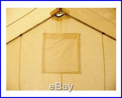 12 x 14 CANVAS WALL TENT, WATER & MILDEW TREATED & ANGLE KIT