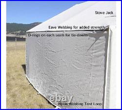 12 x 14 Canvas Wall Tent & 3 Rafter Angle Kit 10oz Water/Mildew Treated Canvas