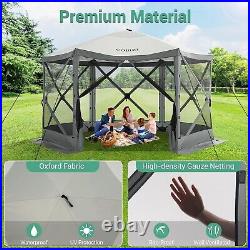 12x12ft Pop up Gazebo Screen Tent Screen House for Camping Outdoor with Sidewall