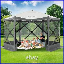 12x12ft Pop up Gazebo Screen Tent Screen House for Camping Outdoor with Sidewall