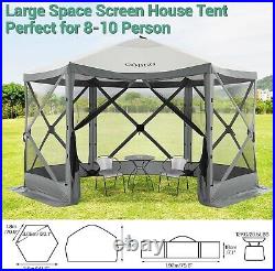12x12ft Pop up Gazebo Screen Tent Screen House for Camping Outdoor with Sidewall