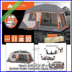 14x10' Ozark Trail Instant Cabin Tent 10 Person 2Rm Outdoor Family Camping Tents
