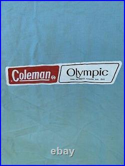 1972 Vintage Coleman Blue Canvas Tent 8x10 Olympic. Amazing Condition