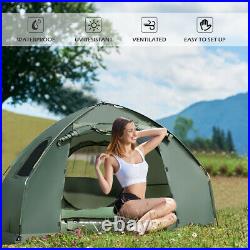 1-Person Compact Portable Pop-Up Tent/Camping Cot with Air Mattress Sleeping Bag