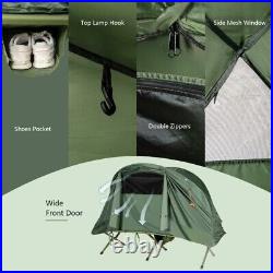 1-Person Cot Elevated Compact Set Outdoor Camping Sleeping Tent WithExternal Cover