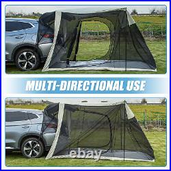 1 Set SUV Tent Car Camping Tent 1-4 Person Tailgate Tent Fit Most Cars Khaki