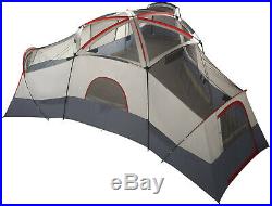 20 Person 4 Room Cabin Tent Family Separate Entrances Outdoor Shelter Camping