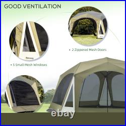 20-Person Camping Tent with Steel Frame 8 Mesh Windows 2 Doors Carry Bag