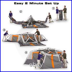 20' X 18' 12-Person 3-Room Instant Cabin Tent with Screen Room, 56.5 Lbs