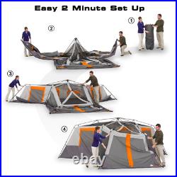 20' X 18' 12-Person 3-Room Instant Cabin Tent with Screen Room, 56.5 Lbs