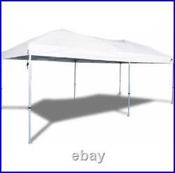 20'x10'Straight Leg (200 Sq. Ft Coverage), White, Outdoor Easy Pop up Canopy New