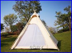 2M Canvas Camping Pyramid Tent Tipi Tent Adult Indian Teepee Tent for 23 Person