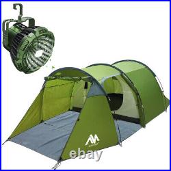 2-4 Person Waterproof Camping Tent Backpacking Cabin Portable Tent Fan LED Light