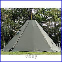 2 Door Outdoor Camping Tent 4-Season Pyramid Teepee Tent For Hiking Fishing