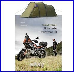 2 Man Two Person Camping Tent Waterproof Tunnel Hoop Bike Motorcycle Touring Pro