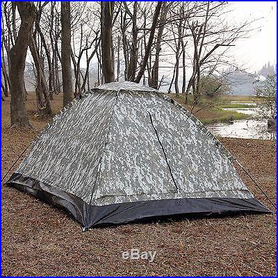2 Person Camping Hiking Travelling Dome Light Camouflage Tent w/ Carry Bag SALE