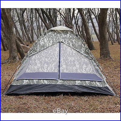 2 Person Camping Hiking Travelling Dome Light Camouflage Tent w/ Carry Bag SALE