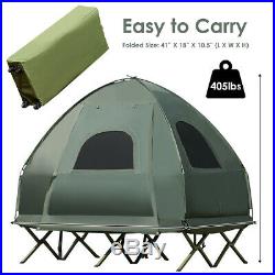 2-Person Compact Portable Pop-Up Tent/Camping Cot with Air Mattress Sleeping Bag