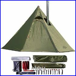 2 Person Lightweight Teepee Tent with Chimney Hole for Camping, Hiking
