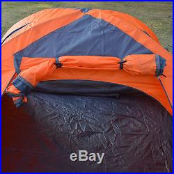 2 Person Orange Double Layer Outdoor Waterproof Camping Hiking Backpack Tent USA